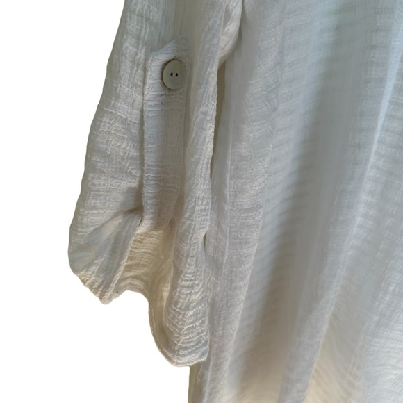 Soft Surroundings White Cotton Lightweight Flowy Dress, Medium - Picture 8 of 10